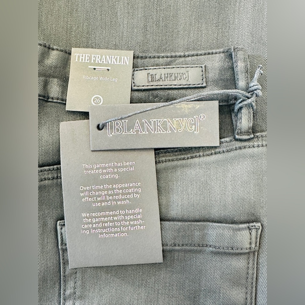 blankNYC Coated Black Franklin Wide Leg High Waisted Spartacus Jeans - Picture 10 of 14